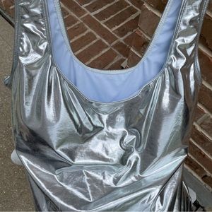 NWT Metallic silver swimsuit size 2X